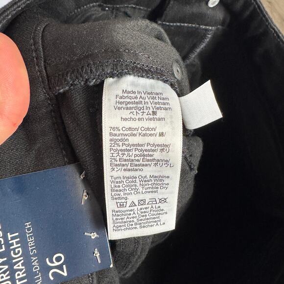 J.Crew Curvy Essential Jeans Womens 26 Black Straight All-day Stretch High Rise - Picture 6 of 7